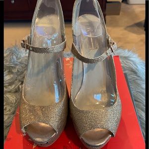INC Flashy Gold Glitter Shoes